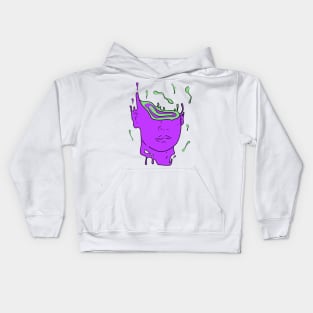 psychedelic abstract portrait (PURPLE) Kids Hoodie